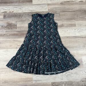 Svaha USA Sea Creature Print Cotton Tiered Dress Navy Science Core Small